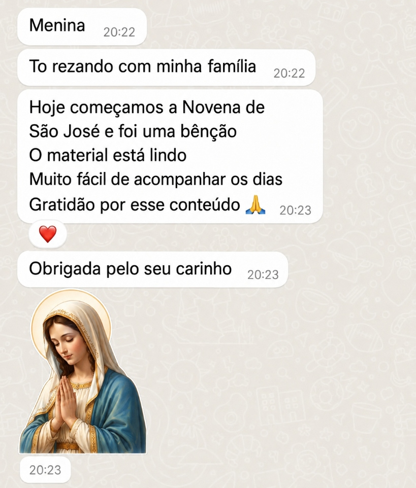 Depoimento sobre oração em família e novena de São José